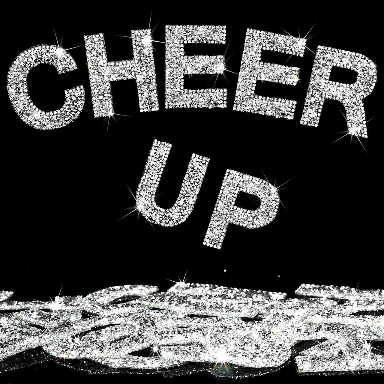 34Pcs Rhinestone Letter Stickers Bling Glitter Alphabet A-Z Letters